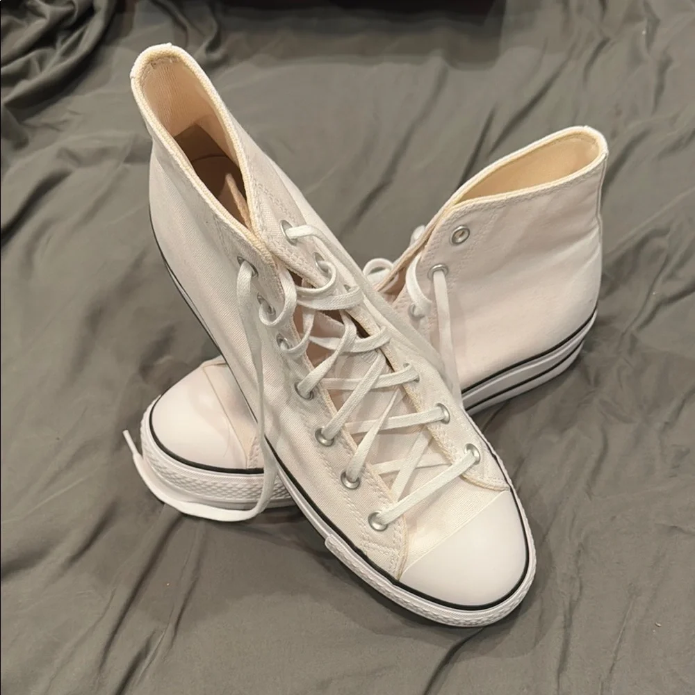 Converse Cream High-Top Sneakers - Picture 1 of 6